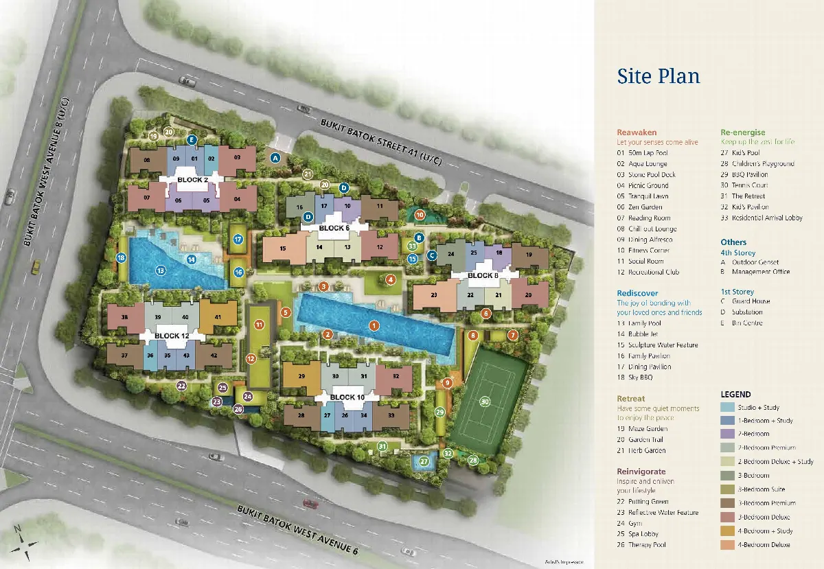 Site plan of Le Quest