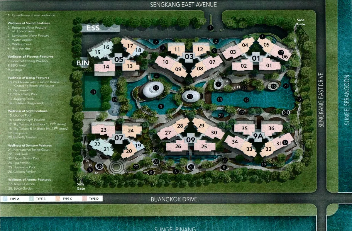 Site plan of Riversound Residence