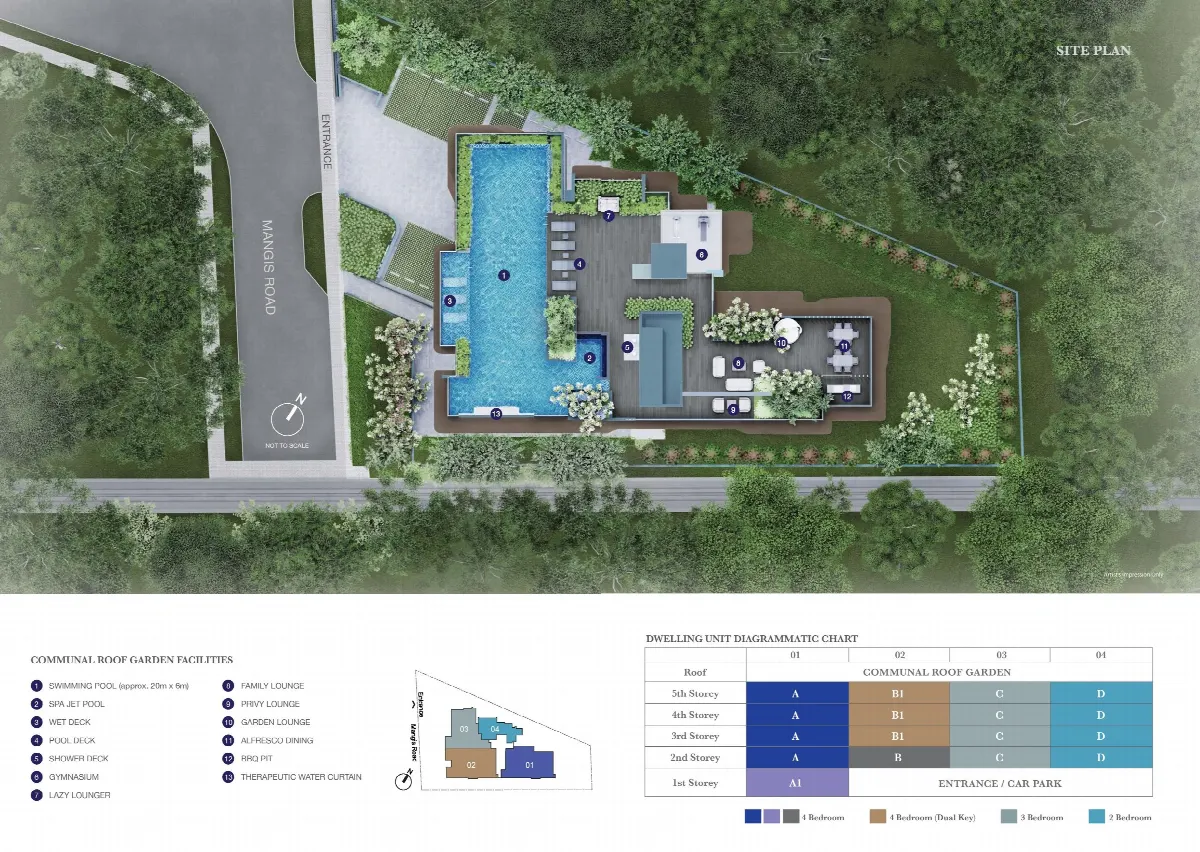 Site plan of La Mariposa