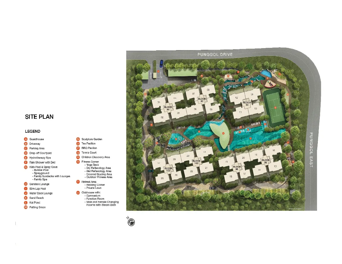 Site plan of Riverparc Residence