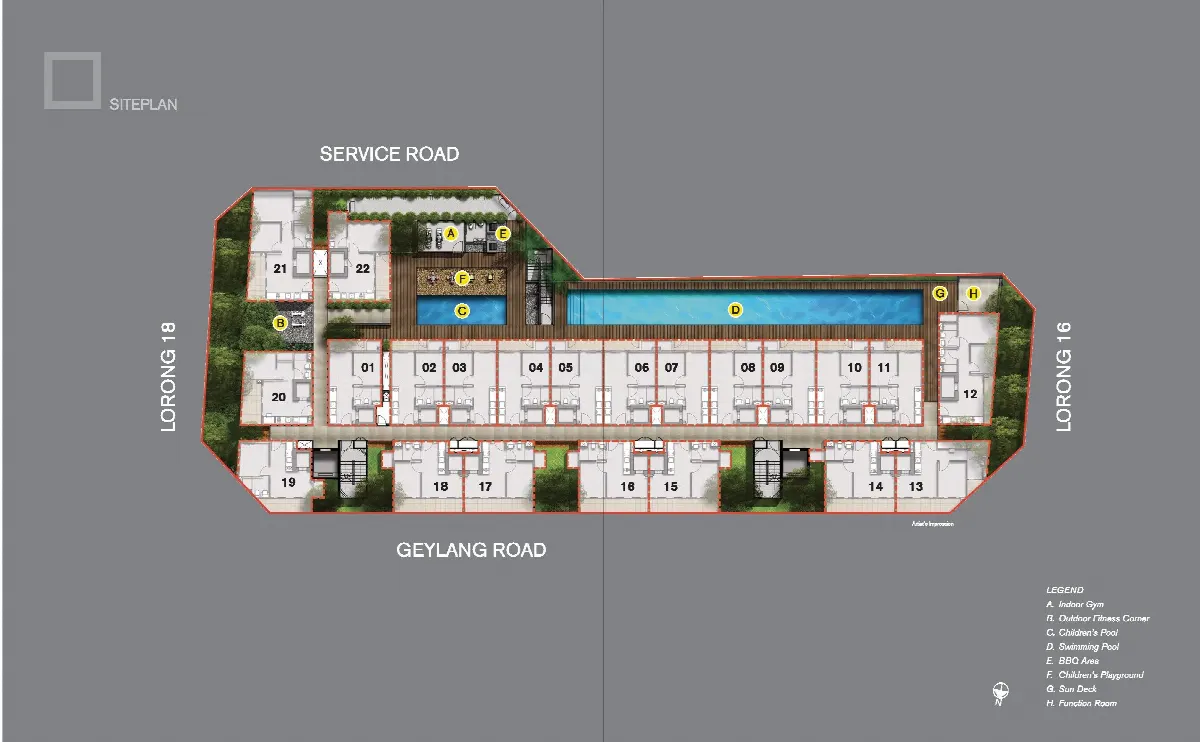 Site plan of Le Regal