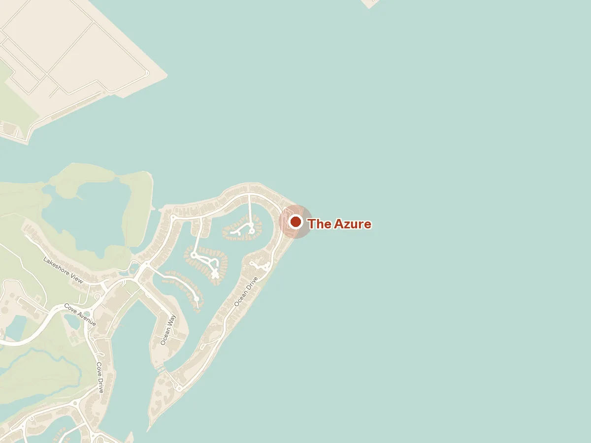 Map of the area around The Azure, with nearby MRT stations and primary schools