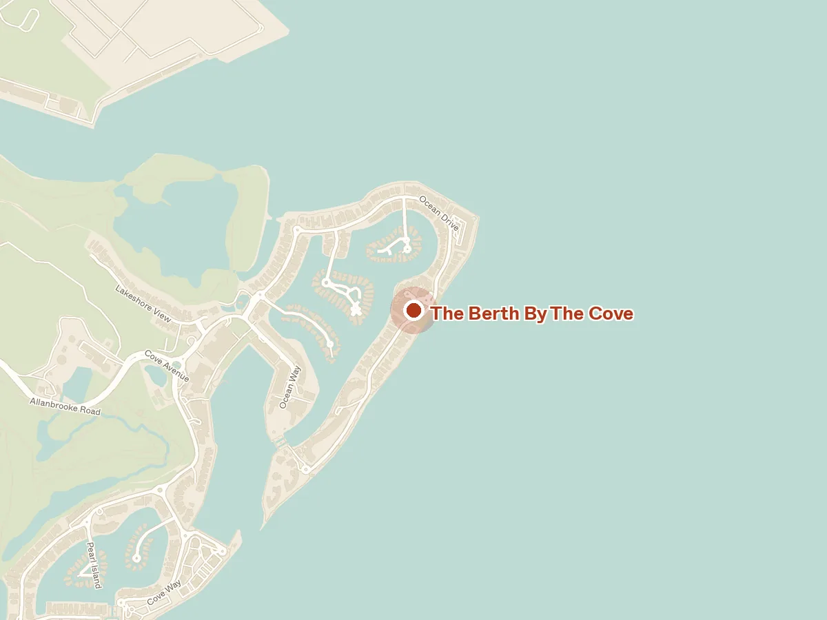 Map of the area around The Berth By The Cove, with nearby MRT stations and primary schools